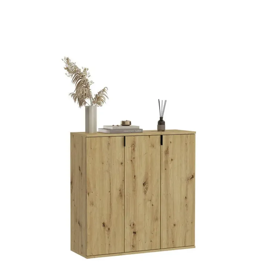 Hioshop ProjektX kommode 2+1 deuren 3 deuren eiken decor