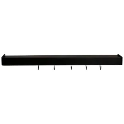 Hioshop Protopia Dan-Form wandplank met haken 9 haken fineer essen zwart