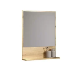 Hioshop PureBliss spiegel bad 60cm met plank eik decor