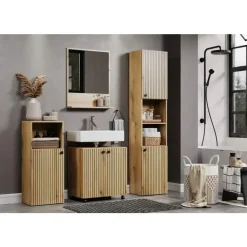 Hioshop PureBliss spiegel bad 60cm met plank eik decor