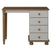 Hioshop Richard kaptafel 4 laden bruin-grijs