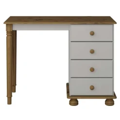 Hioshop Richard kaptafel 4 laden bruin-grijs