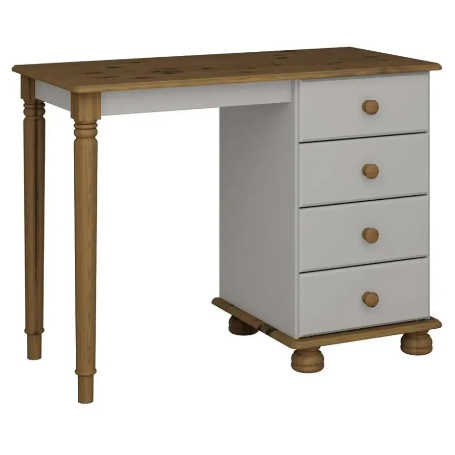 Hioshop Richard kaptafel 4 laden bruin-grijs