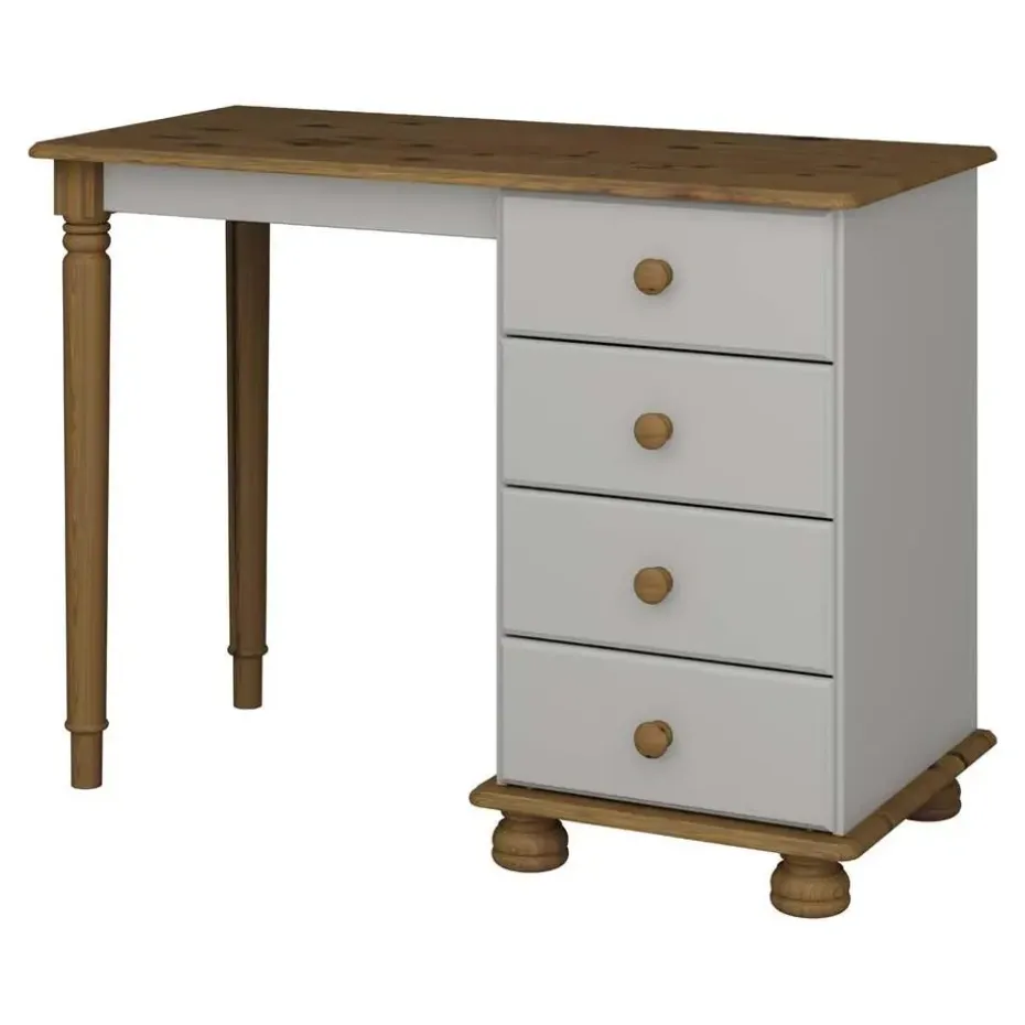 Hioshop Richard kaptafel 4 laden bruin-grijs