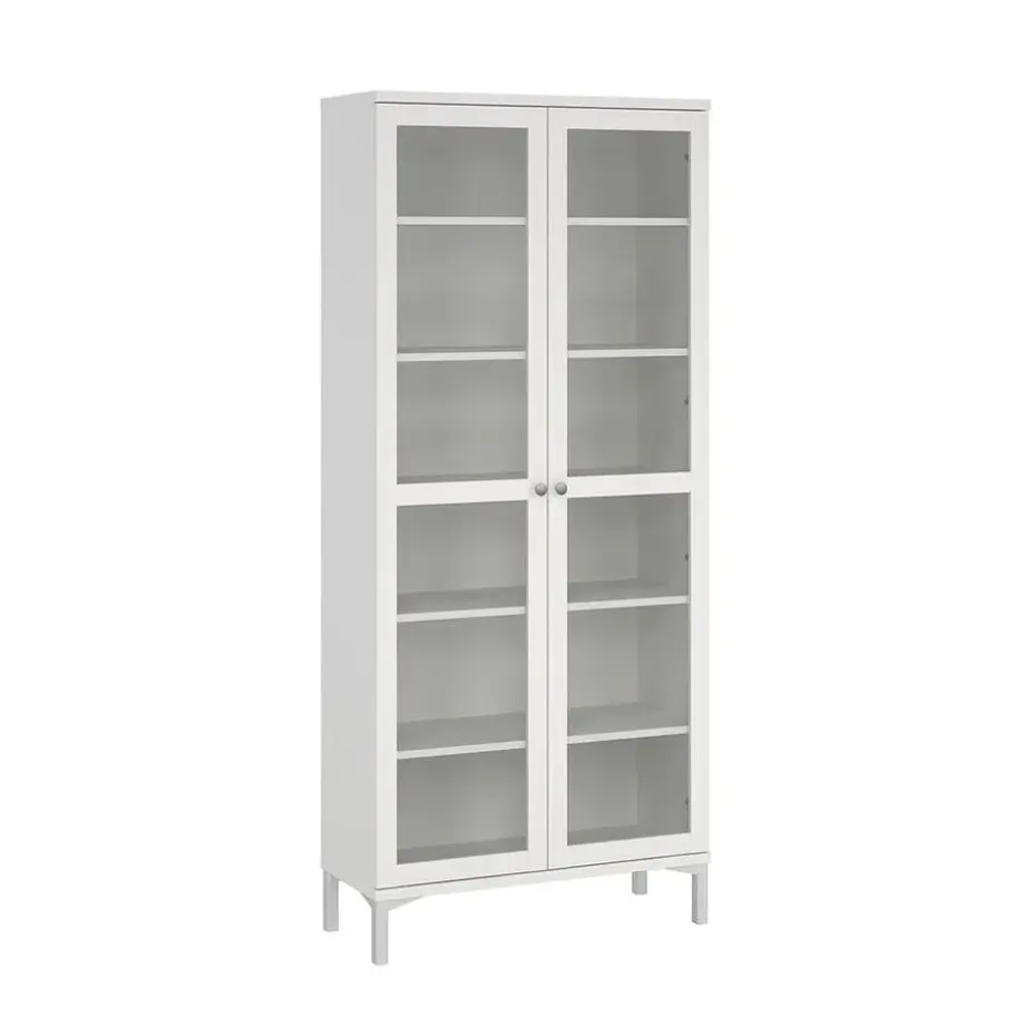 Hioshop Roma vitrinekast 2 deuren wit