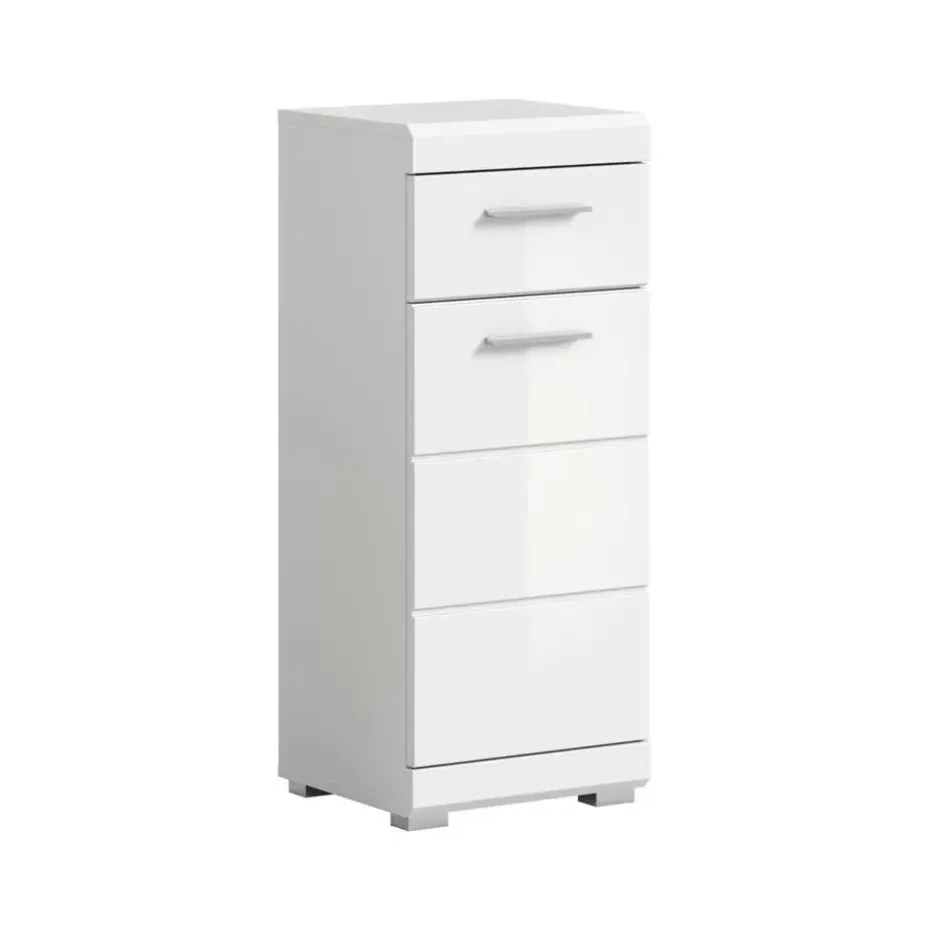 Hioshop Scout badkamerkast 1 deur- 1 lade wit hoogglans- wit