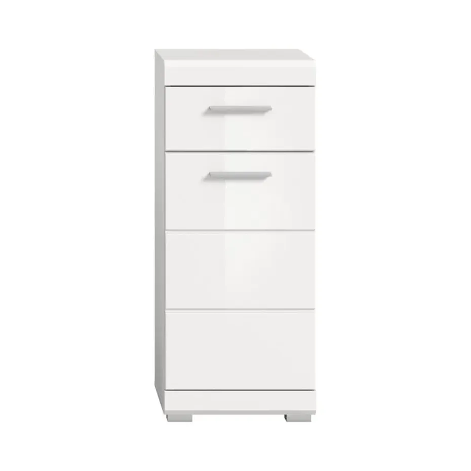 Hioshop Scout badkamerkast 1 deur- 1 lade wit hoogglans- wit