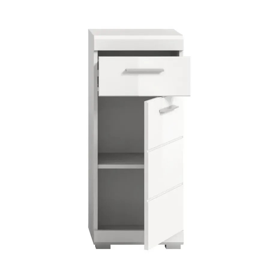 Hioshop Scout badkamerkast 1 deur- 1 lade wit hoogglans- wit