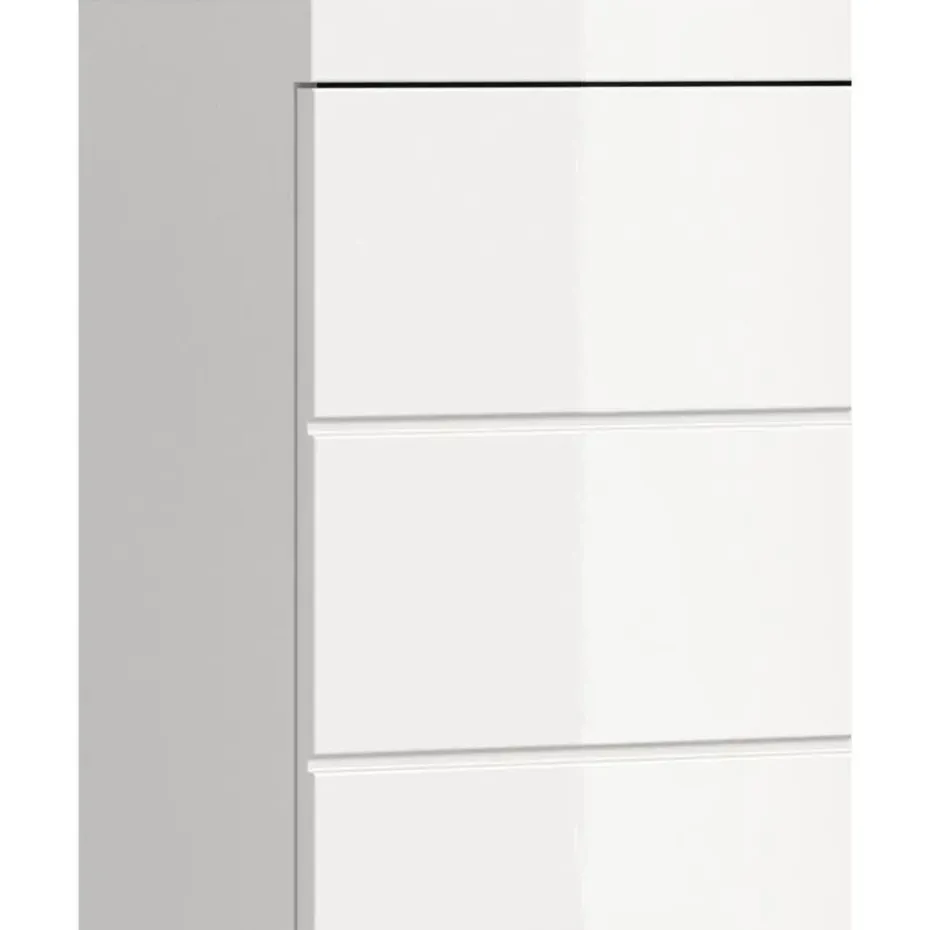 Hioshop Scout badkamerkast 1 deur- 1 lade wit hoogglans- wit