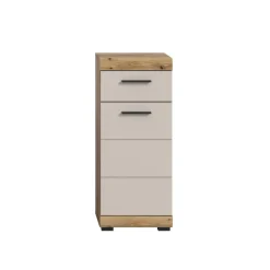 Hioshop Scout badkamerkast 1 deur- 1 lade kasjmier decor mat- eiken decor