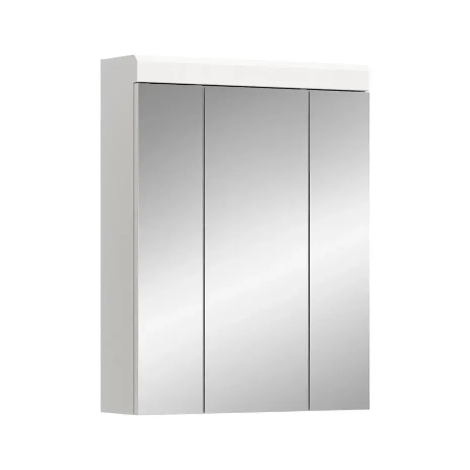 Hioshop Scout spiegelkast 3 spiegeldeuren wit hoogglans- wit