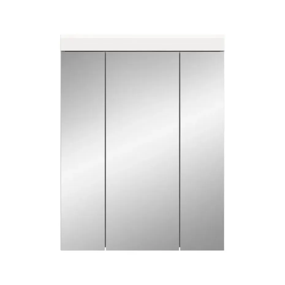 Hioshop Scout spiegelkast 3 spiegeldeuren wit hoogglans- wit