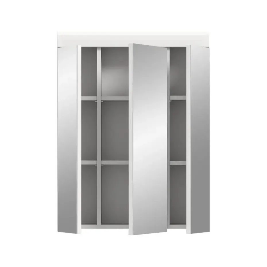 Hioshop Scout spiegelkast 3 spiegeldeuren wit hoogglans- wit