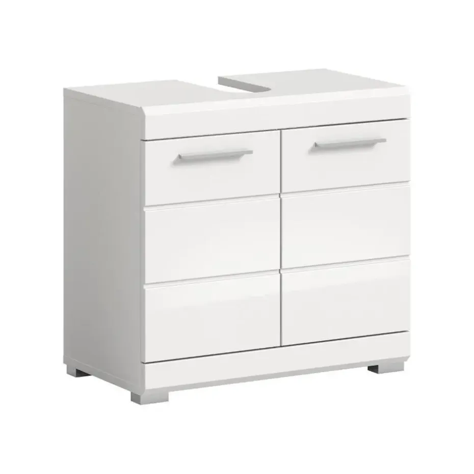 Hioshop Scout wastafel 2 deuren- 2 lades wit hoogglans- wit