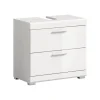 Hioshop Scout wastafel 2 deuren- 2 lades- 2 planken wit hoogglans- wit