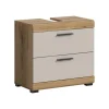 Hioshop Scout wastafel 2 lades kasjmier decor mat- eiken decor