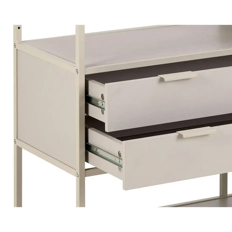 Hioshop Sea wandkast 2 lades 3 planken grijs
