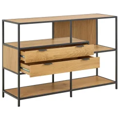 Hioshop Sea wandkast 2 lades 3 planken natuur