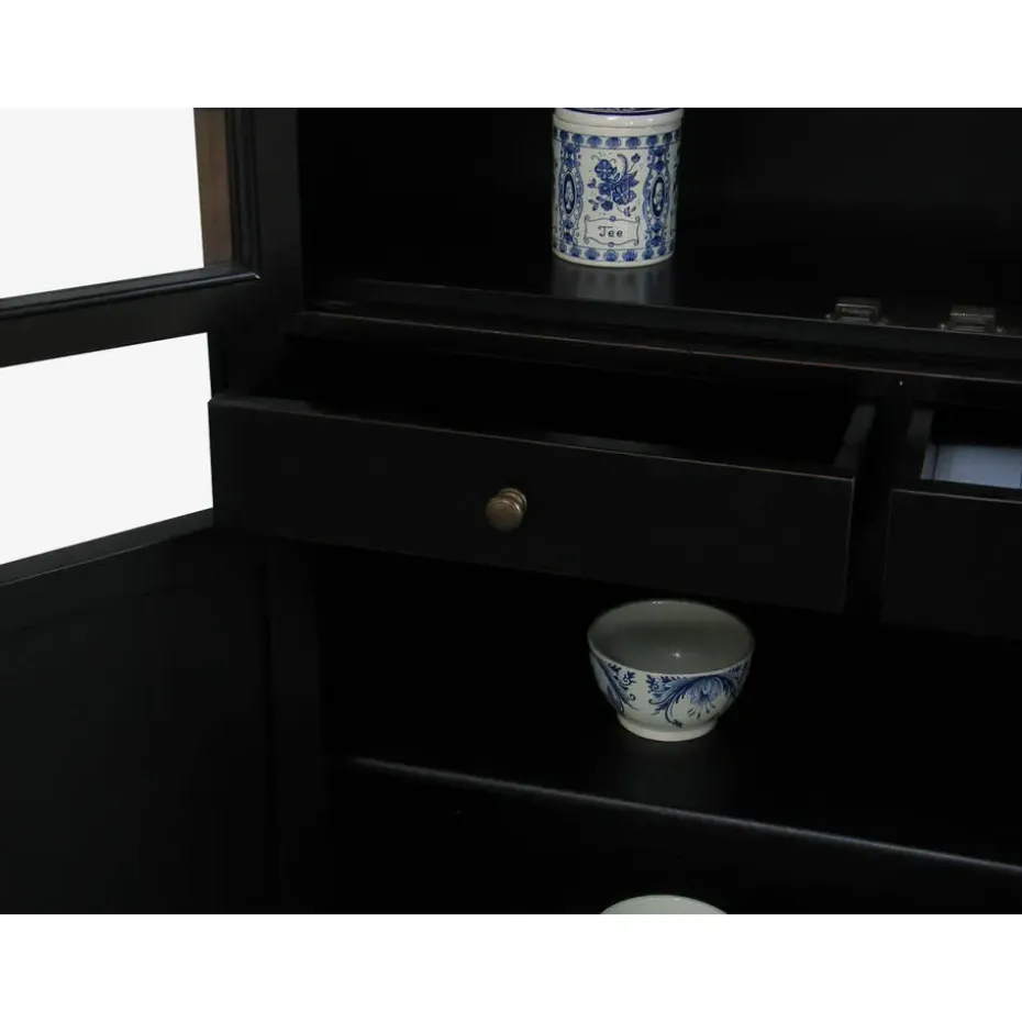 Hioshop Servieskast Mozart zwart dressoir met opzet