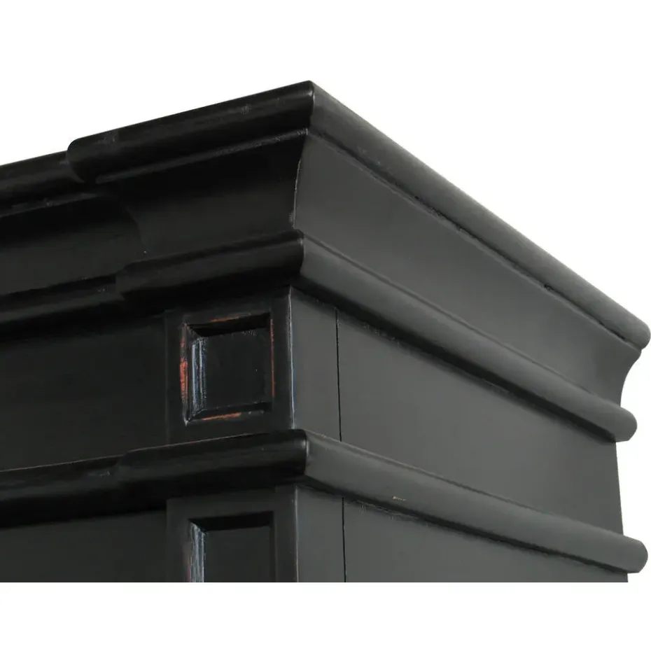 Hioshop Servieskast Mozart zwart dressoir met opzet