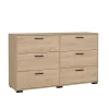Hioshop Sofia ladekast 6 lades eikdecor