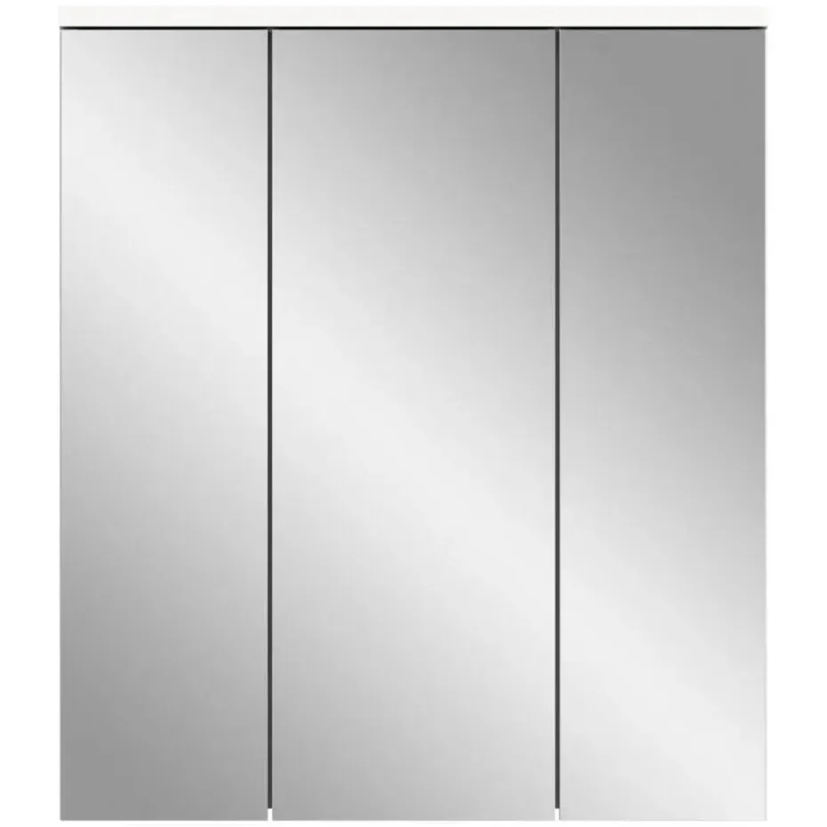 Hioshop Solero spiegelkast 3 spiegeldeuren wit hoogglans- wit