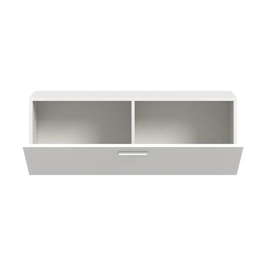 Hioshop Vaga schoenenkast wandgemonteerd 104x39cm 1 klepdeur wit