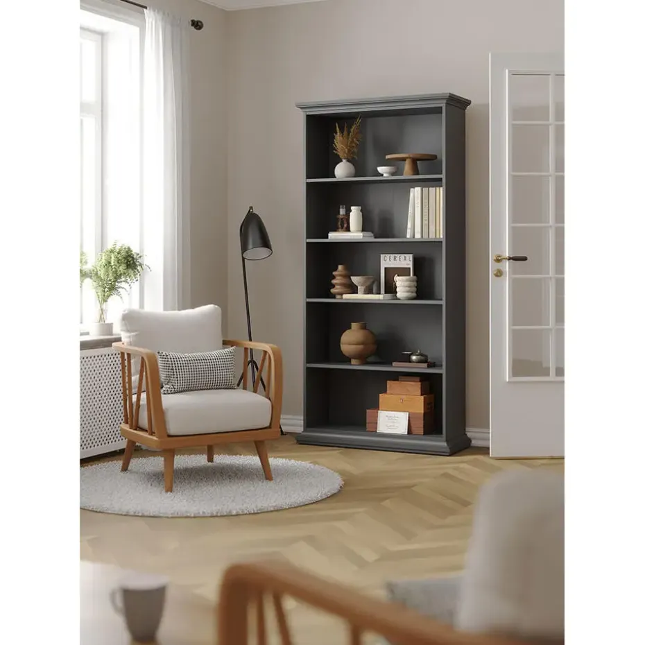 Hioshop Venedig wandkast 5 vakken mat grijs