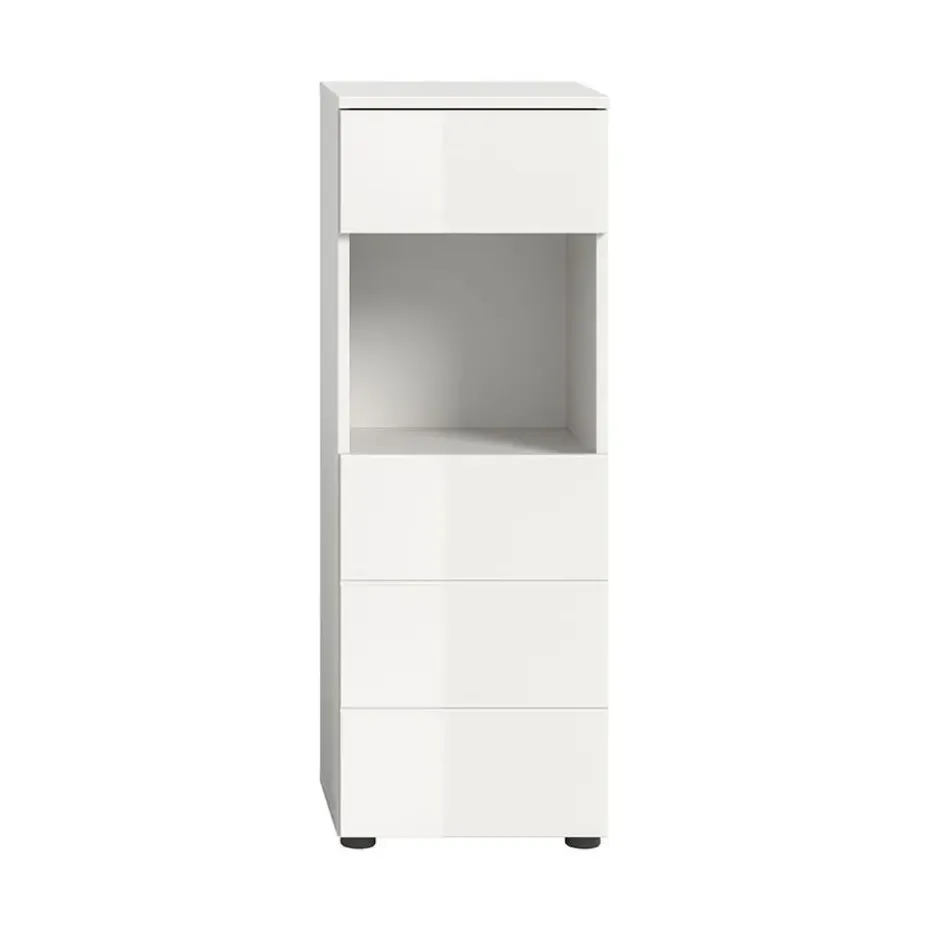 Hioshop Vira badkamerkast 1 lade 1 deur 1 vak wit hoogglans- wit