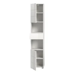 Hioshop Vira kolomkast 1 lade 2 deuren 2 vakken wit hoogglans- wit