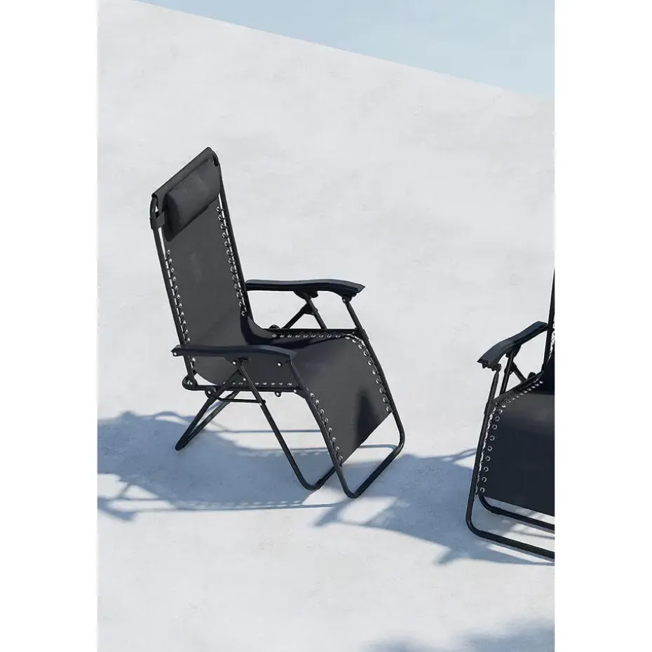 Hioshop Vulcano ligstoel zwart