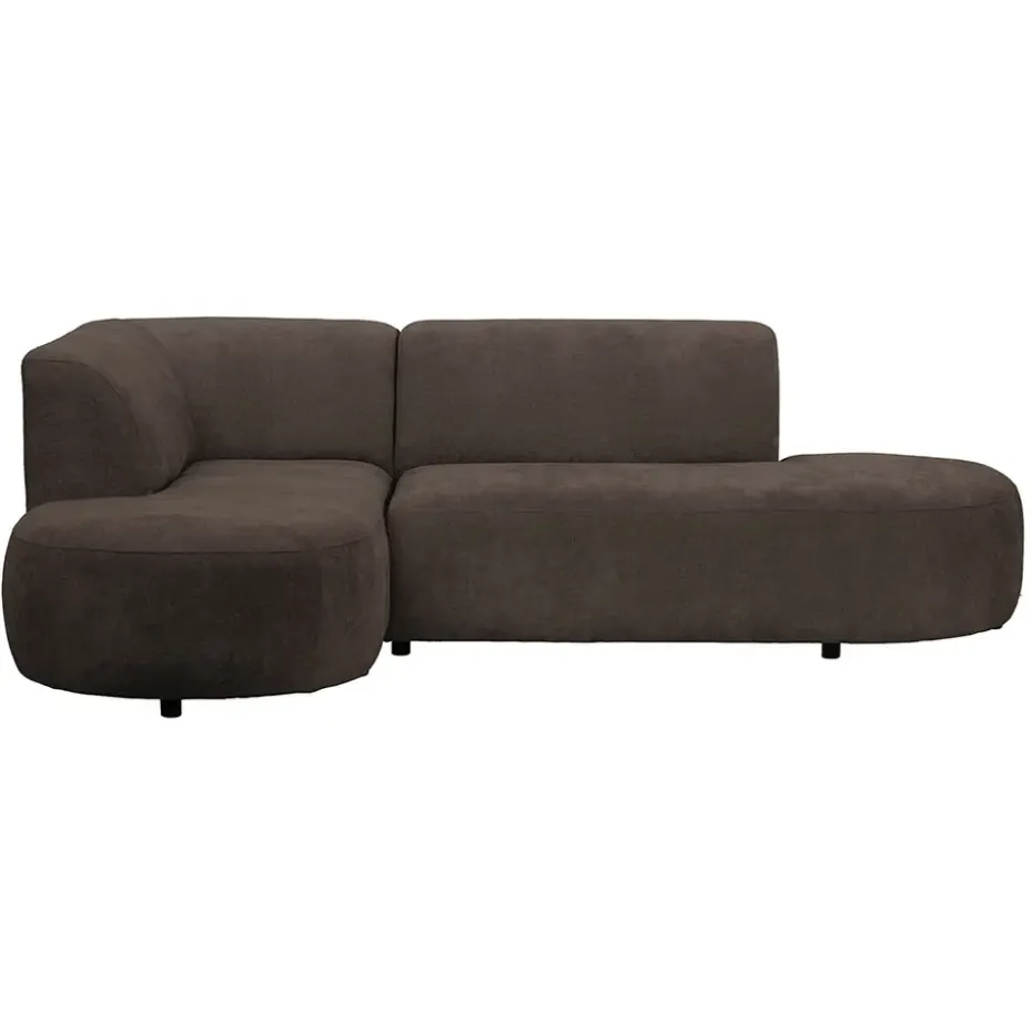 Hoekbank Luna links - stof Rebel - bruin