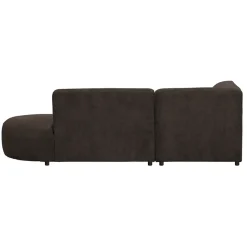 Hoekbank Luna links - stof Rebel - bruin