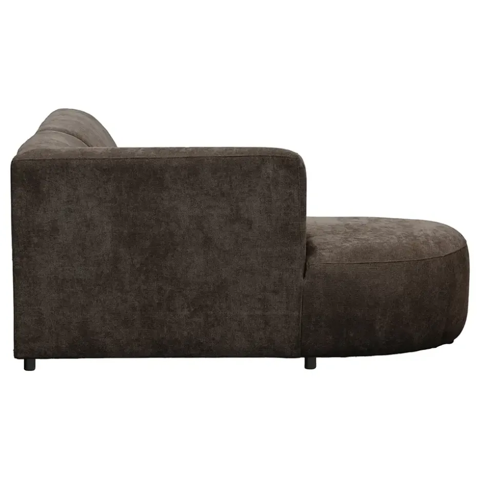 Hoekbank Luna links - stof Rebel - bruin