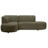 Hoekbank Luna links - stof Rebel - groen