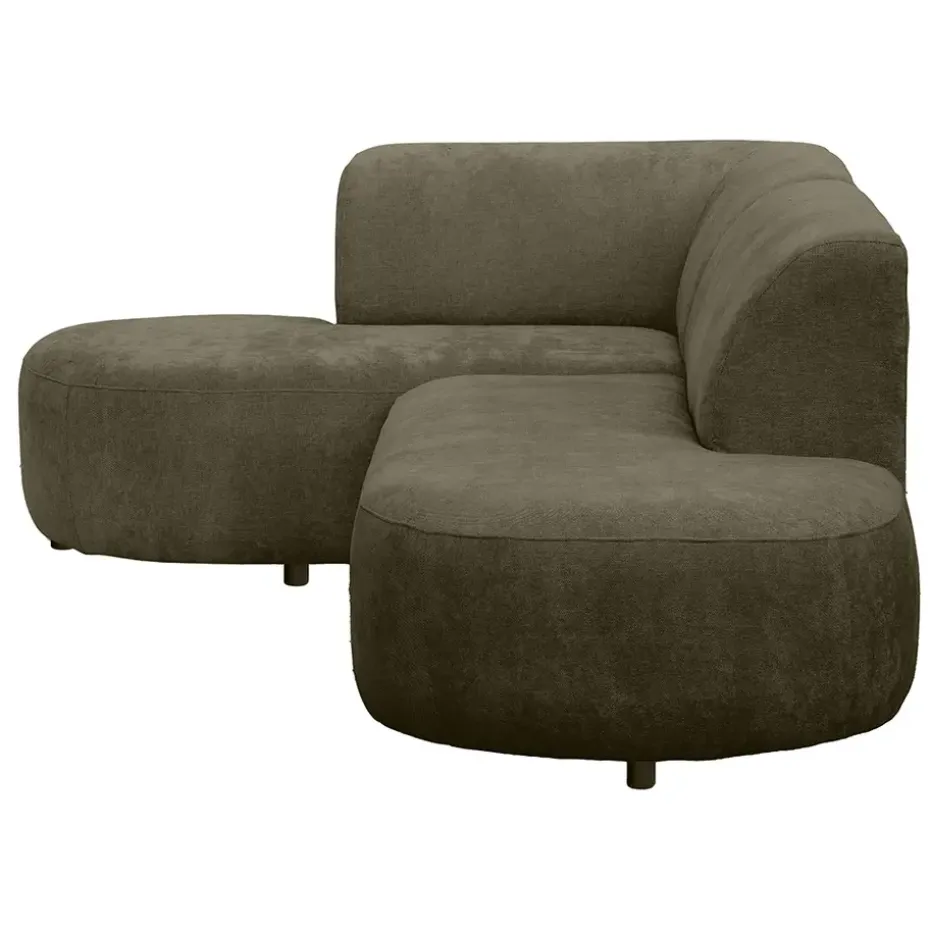 Hoekbank Luna links - stof Rebel - groen