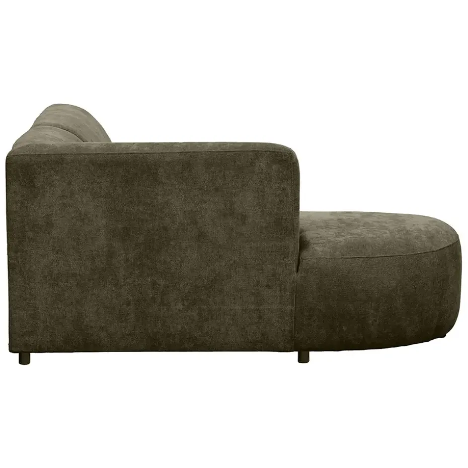 Hoekbank Luna links - stof Rebel - groen