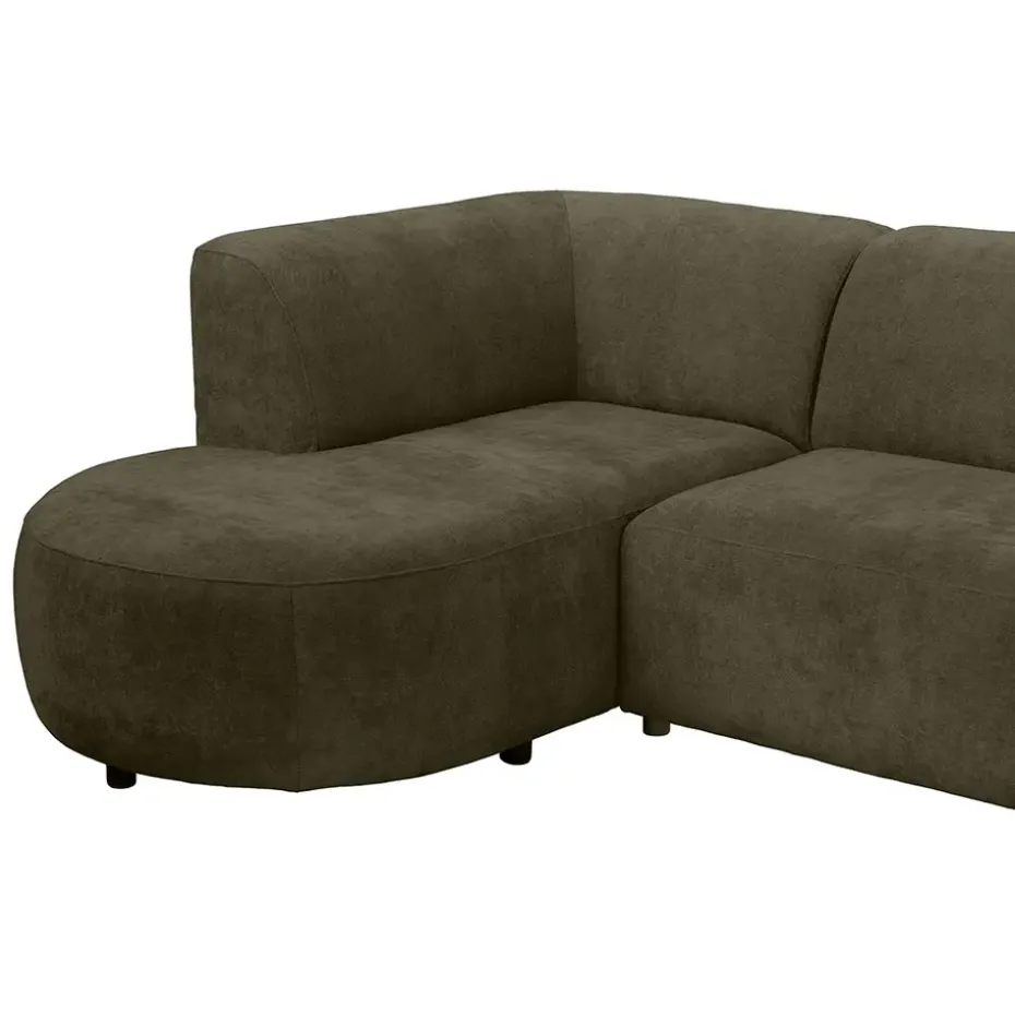 Hoekbank Luna links - stof Rebel - groen