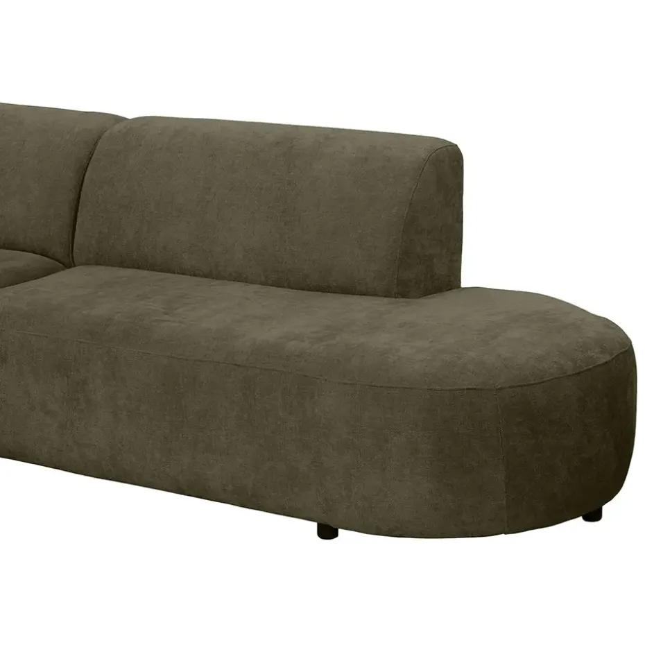 Hoekbank Luna links - stof Rebel - groen
