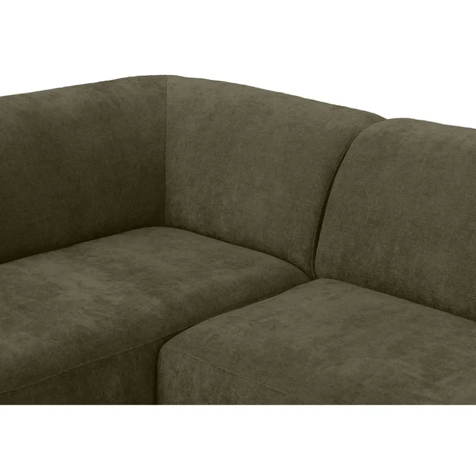 Hoekbank Luna links - stof Rebel - groen