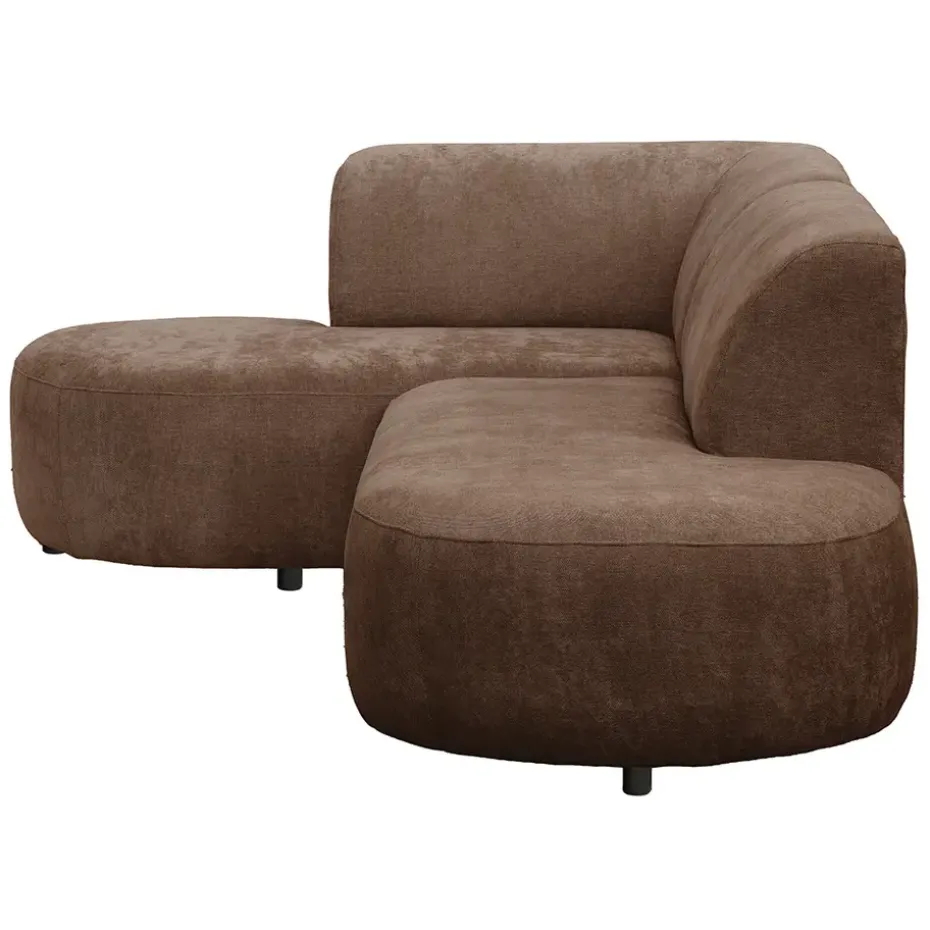 Hoekbank Luna links - stof Rebel - terra