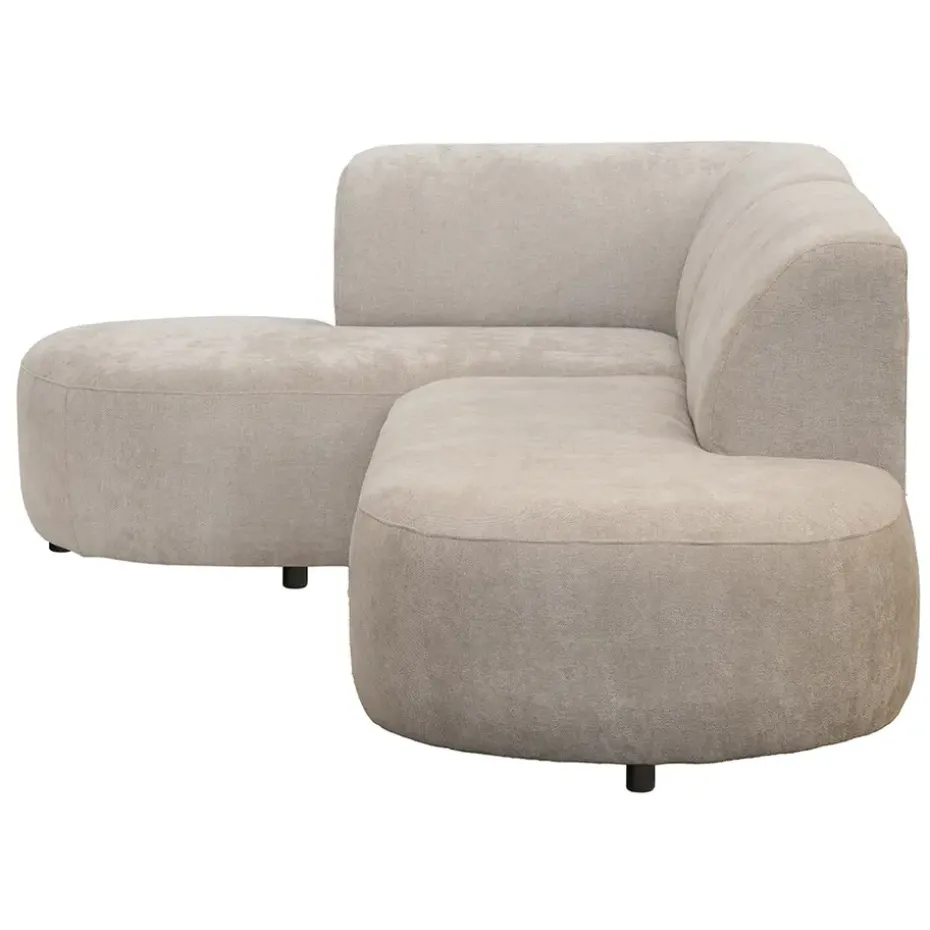 Hoekbank Luna links - stof Rebel - beige