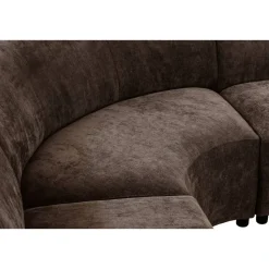 Hoekbank Luna rond - stof Rebel - bruin