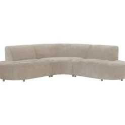 Hoekbank Luna rond - stof Rebel - beige