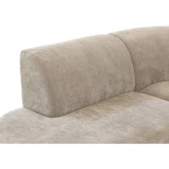 Hoekbank Luna rond - stof Rebel - beige