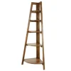 Hoekrek Jess mangohout 5 vakken - 44x64x148 cm - Mangohout - Bruin