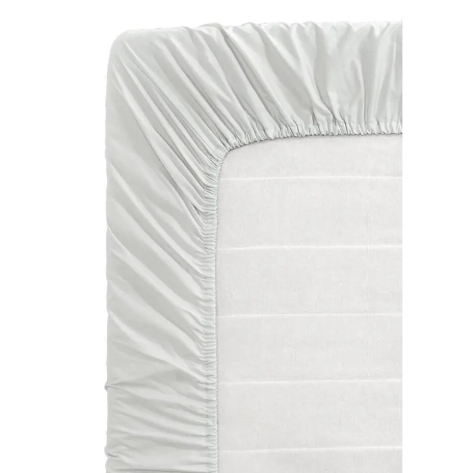 Hoeslaken Percale katoen - lichtgrijs - 180x200 cm