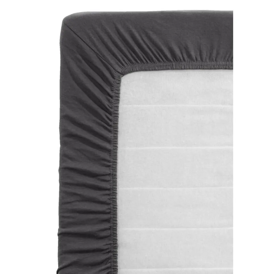 Hoeslaken Recycled polyester - antraciet - 90x200 cm