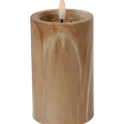 Home & Styling LED kaars - marmer bruin -D7,5 x H12,5 cm