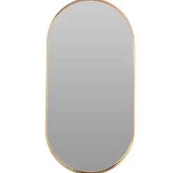 Home & Styling Wandspiegel - ovaal - metaal - goud - 72 x 32 cm